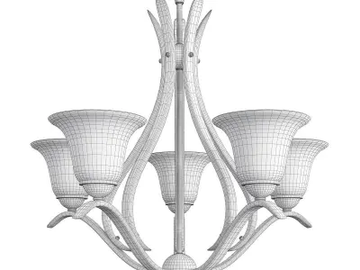 DOVER CHANDELIER WITH SHADES Low-poly 3D model