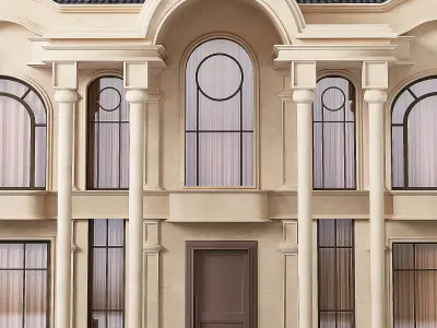 two story modern house 4 3D model