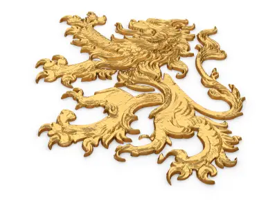 Heraldry Lion 02 3D print model