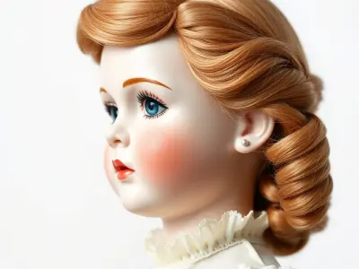 Vintage Porcelain Doll Lifelike Elegance Model Pack Low-poly 3D model