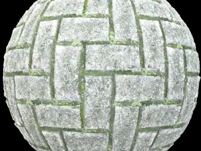 Heringbone Mossy pavers texture Floor Texture