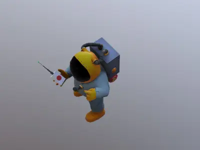 Low poly Astronaut with animations Low-poly 3D model