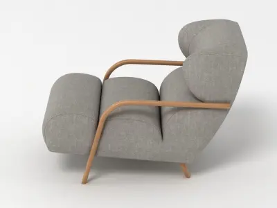 Mama with Bent Wood Arms Chair 3D model