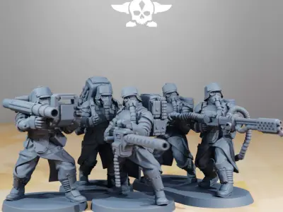 GrimGuard Armored Squad 3D print model