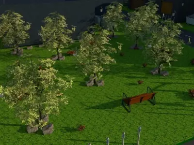 Small City map Low-poly 3D model