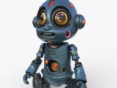 Cute Robot Child  Low-poly 3D model
