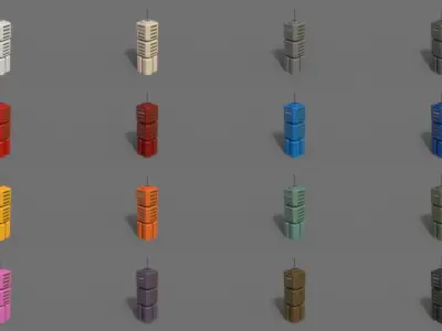  PBR Sci-Fi Building A - 40 Models 3D Model Pack