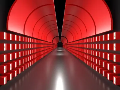 Futuristic Sci-Fi Tunnel Corridor Environment 3D model