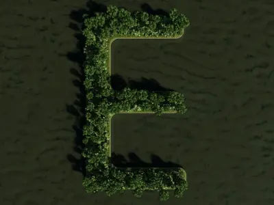 E Alphabet Island 3D model
