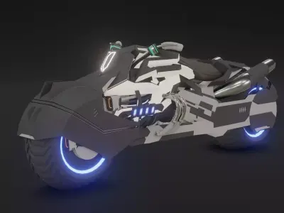 Game Bike modal Low-poly 3D model