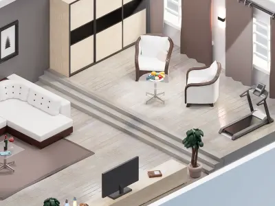 Room 48 Low-poly 3D model