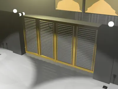 Automatic gate panes Free 3D model