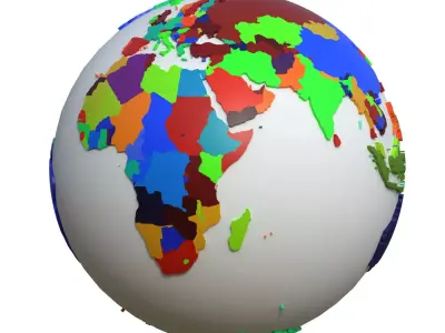 Countries Globe Low-poly 3D model