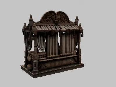 Medieval Market Stall 2 - Game-Ready 3D Asset Low-poly 3D model