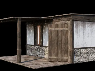 Medieval Houses Pack 81-82-83-84-85 - 4K Textures Game Ready Low-poly 3D model