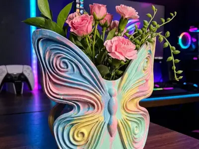 Butterfly Wing Artistic Vase -  Aesthetic Flower Pot - Planter 3D print model