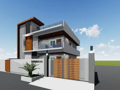 Modern Elevation Design - 1 Low-poly 3D model