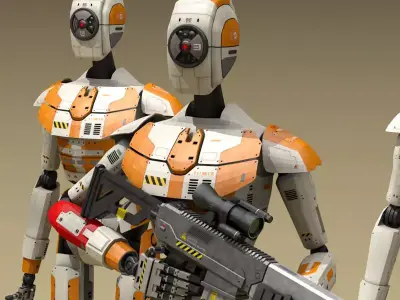 Sci-fi droid 3D model