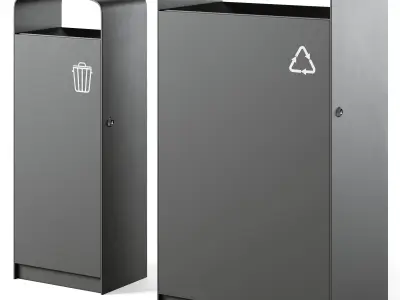 Litter bin and litter bin for dog waste Prax by mmcite 3D model