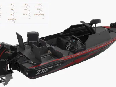  Nitro Z16 Angling Deck Boat Red Black Rigged 