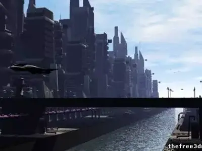 SciFi city  Free 3D model