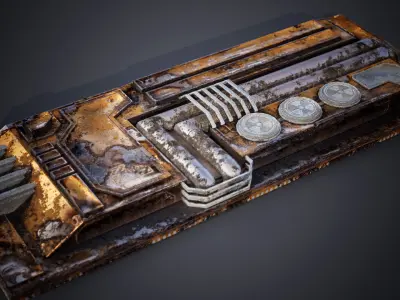 Sci-fi detail Low-poly 3D model