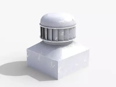 Roof Air Conditioner Ventilator Fan Low-poly 3D model