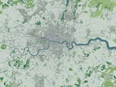 London with Terrain 3D model