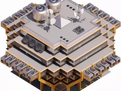 Sci-fi Laboratory block 002  3D model