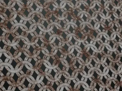 Rusty Circular Chainmail PBR Seamless Texture