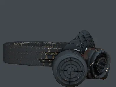 Gas mask helmet 3d model scifi Low-poly Low-poly 3D model Low-poly 3D model