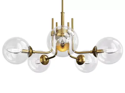 MOTINI Modern Sputnik 5 light Pendant with Glass Low-poly 3D model