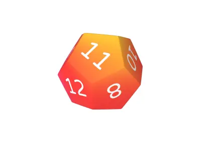 D12 Dice V1 011 Low-poly 3D model