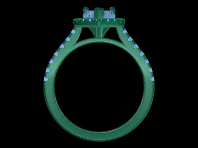 Iight Weight Engagement Ring 3D print model 7