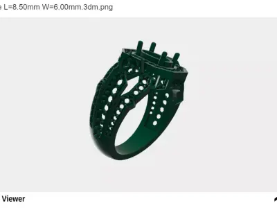 Men Ring With Oval Cut Center Stone 3D print model