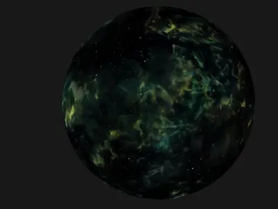 HDRI Epic Panoramic Sky - 360 starfield - epic green aurora 014 Low-poly 3D model