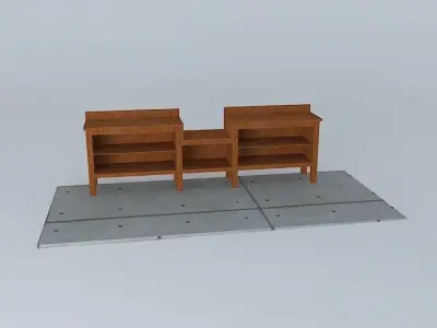 Workbench wooden bench Free 3D model