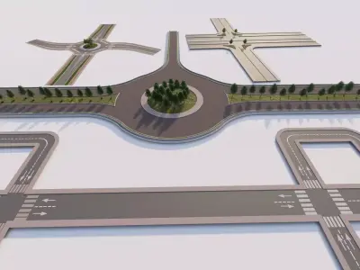 Road Pack - Extended-City Roads 3D model get