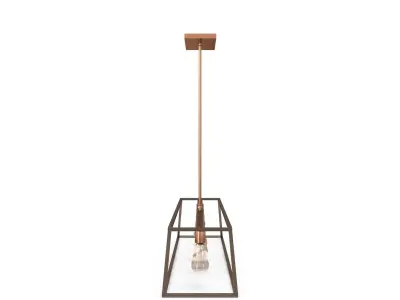 Sleek Minimalist Island Chandelier 5 Light Bronze Free 3D model