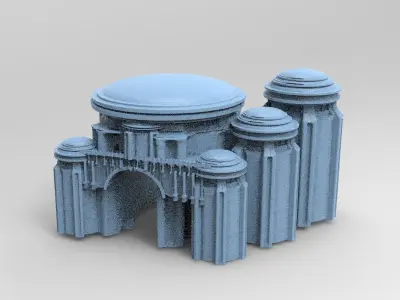 White Marble Palace Tower bridges  3D model