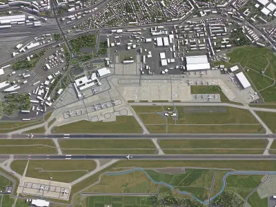 Tashkent Airport Low-poly 3D model