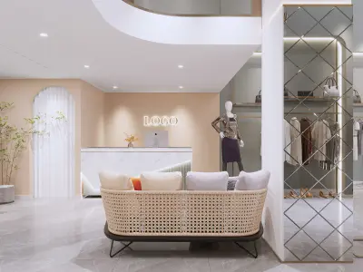 Clothing store shop interior 3D model