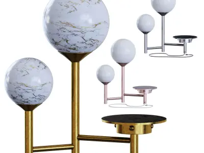 Moon Table Lamp Low-poly 3D model