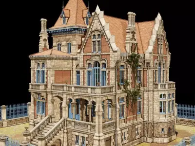 Haunted Neo Gothic Mansion 3D model