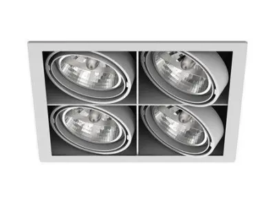 spotlights four led downlights in square frame 3D model