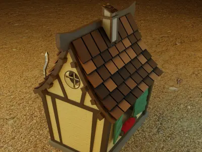 Simple Desert Witch House Low-poly 3D model