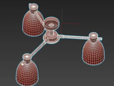 FOLKE three light fixtures wood 3D model