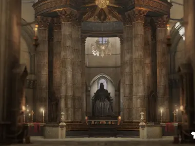 Florence Cathedral Pack-Cathedral Environment-Cathedral Props Low-poly 3D model