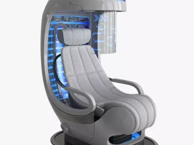 Sci Fi Capsule Control Center Low-poly 3D model