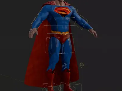 Superman 3D Model Fully Rigged PBR Character Low-poly 3D model
